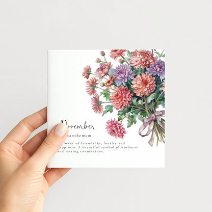 November Birth Flower Card