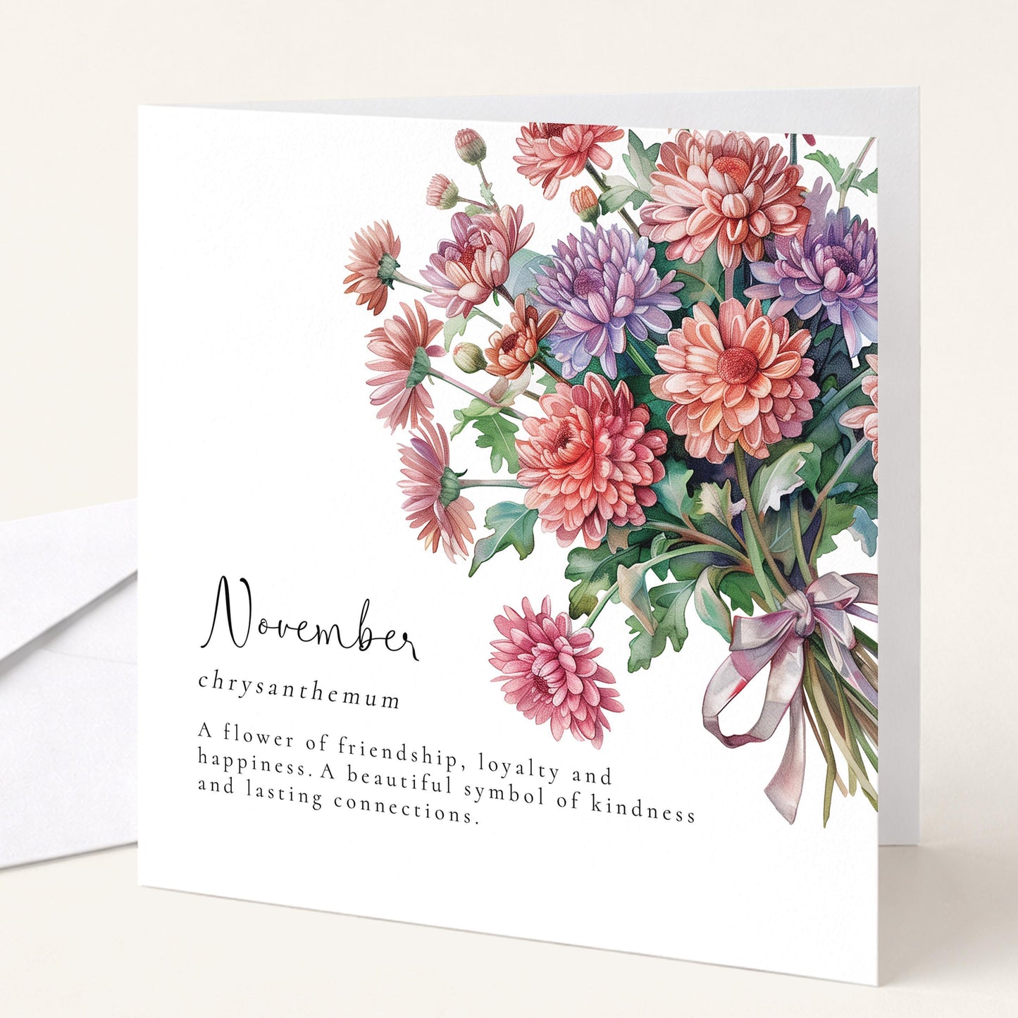 November Birth Flower Card