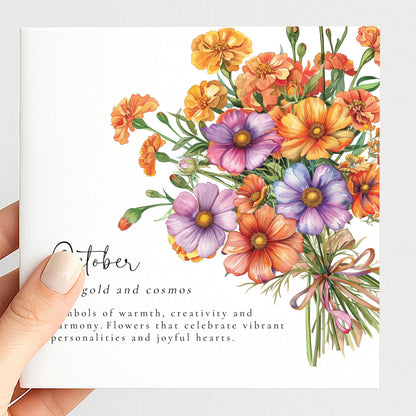 October Birth Flower Card