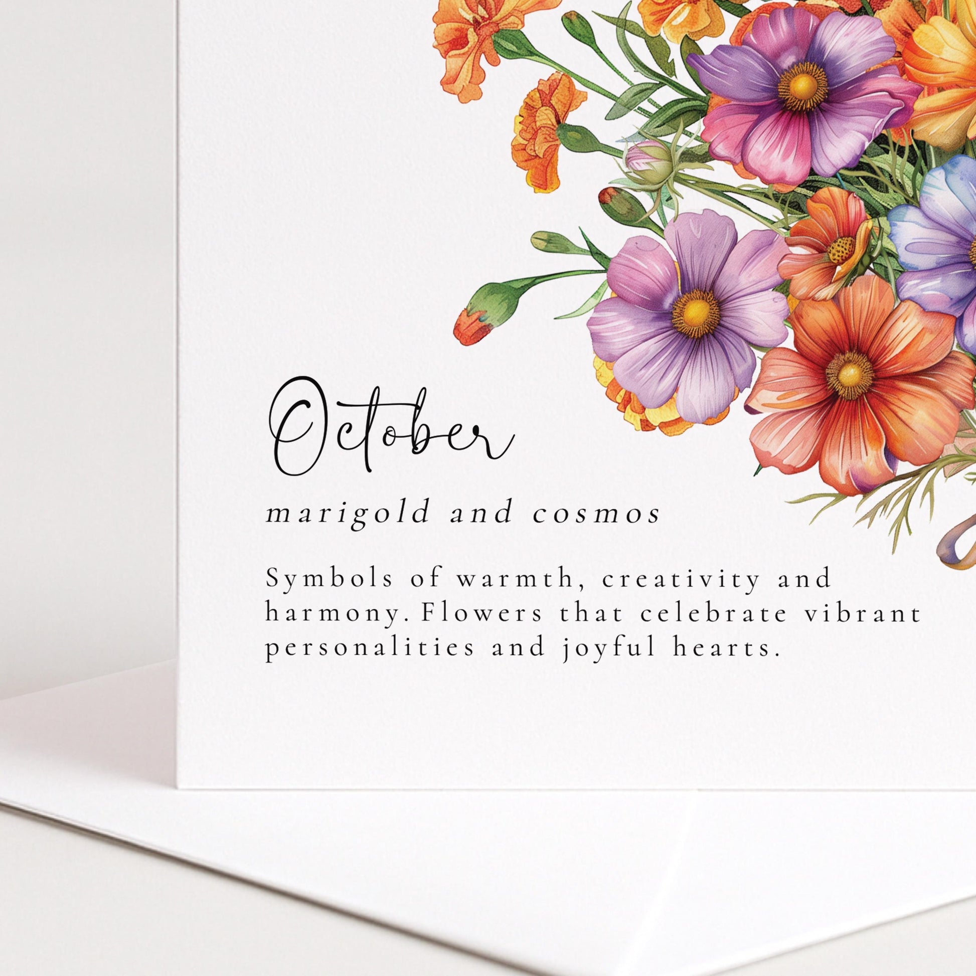 October Birth Flower Card