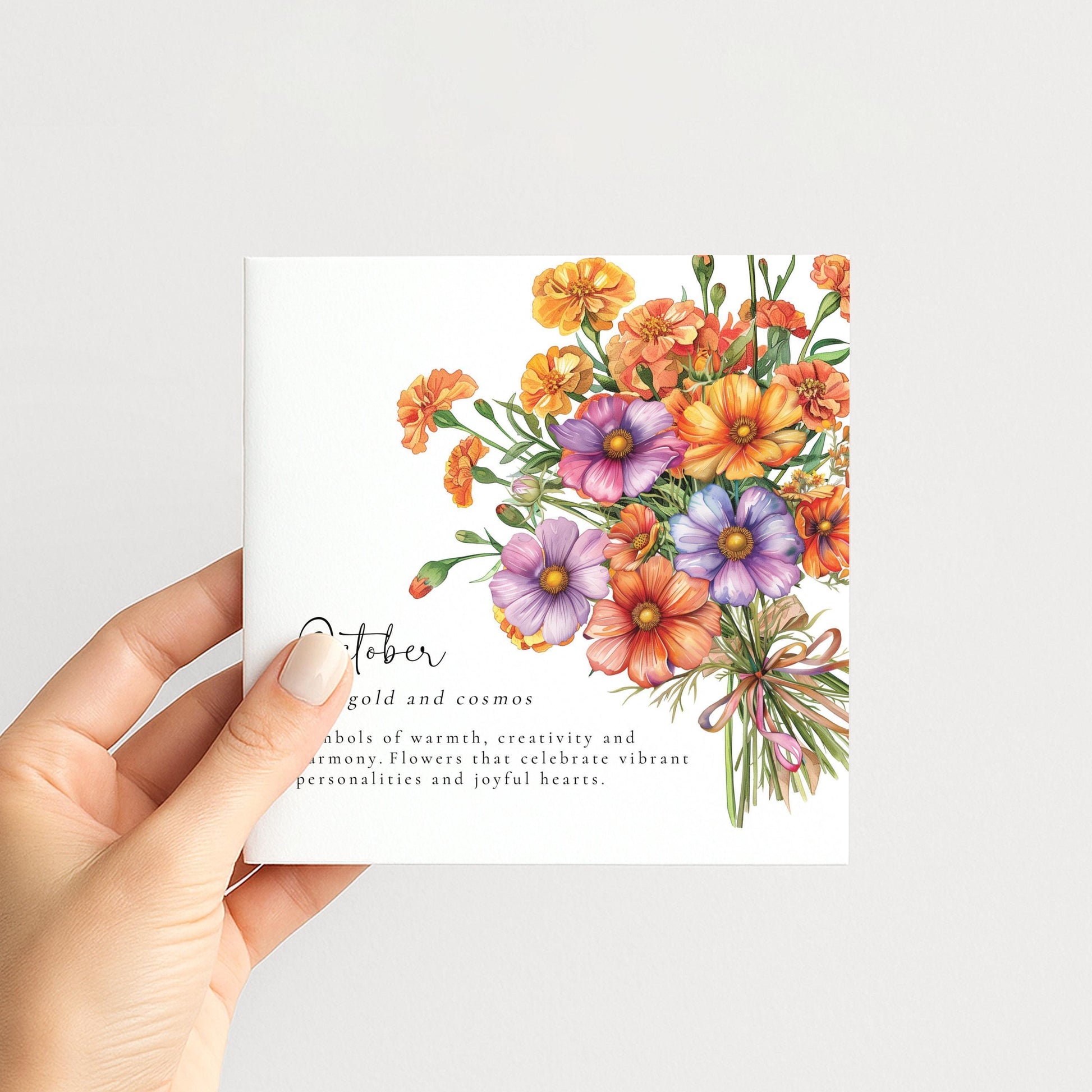 October Birth Flower Card