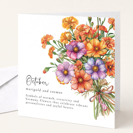 October Birth Flower Card