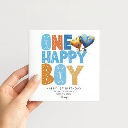 Personalised 1st Birthday Card Grandson