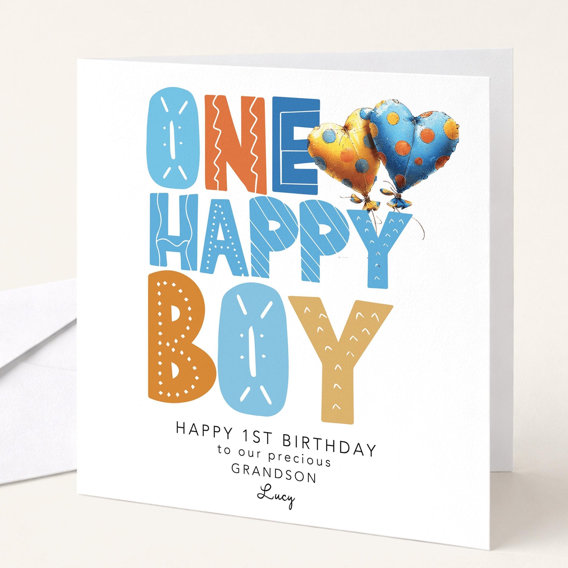 Personalised 1st Birthday Card Grandson