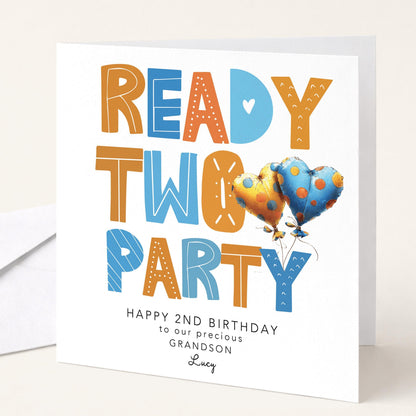 Personalised 2nd Birthday Card Grandson