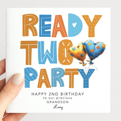 Personalised 2nd Birthday Card Grandson
