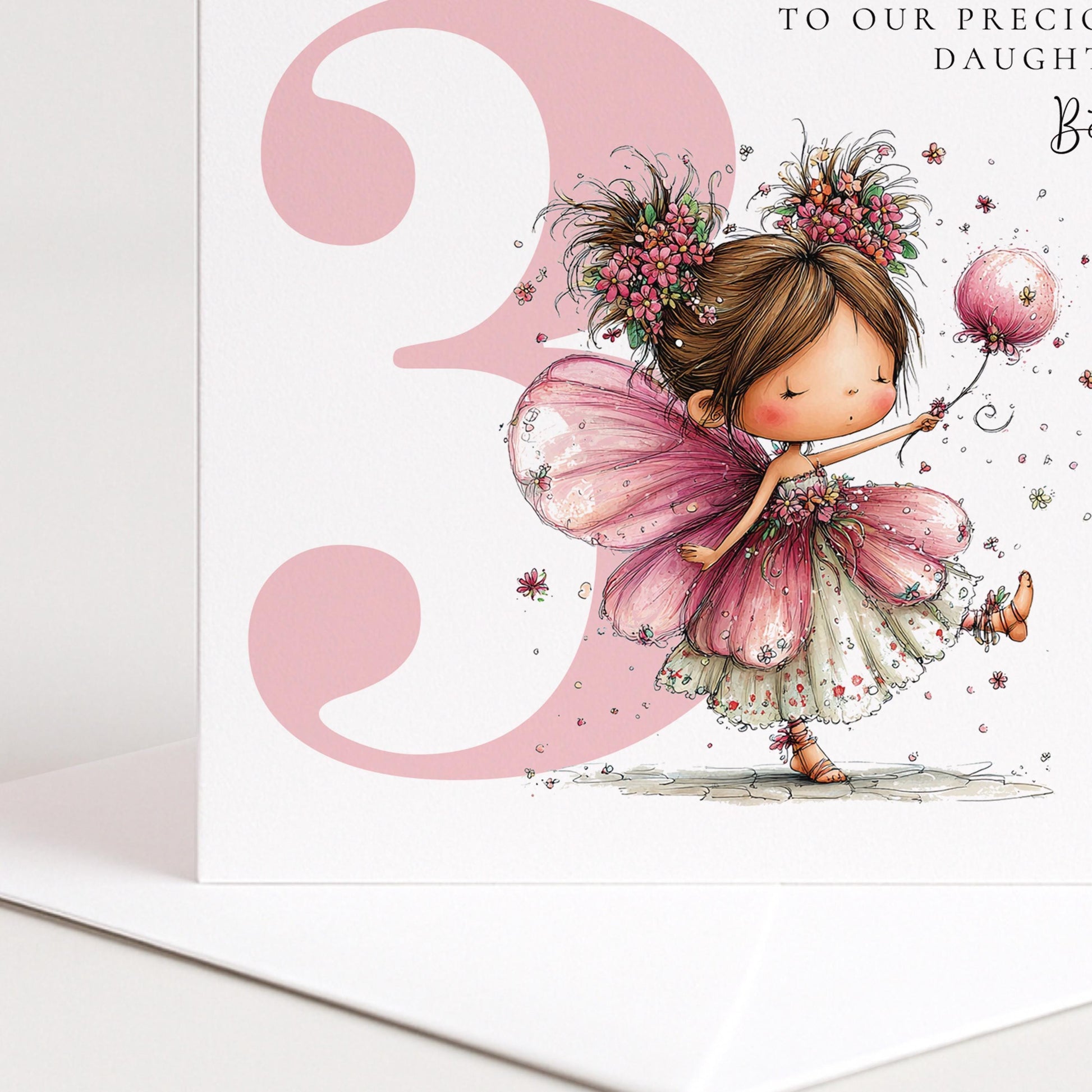 Personalised 3rd Birthday Card for Girl