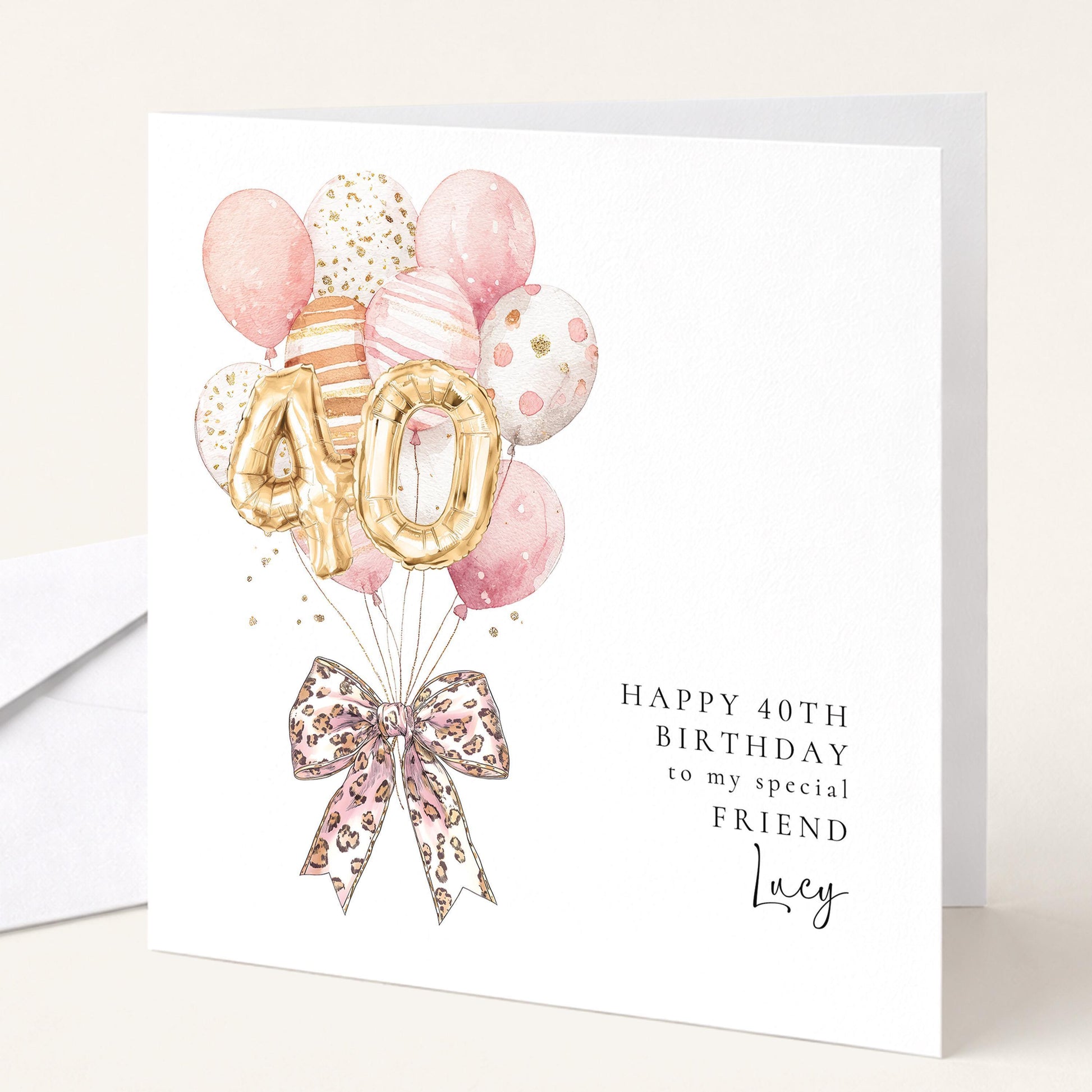 Personalised 40th Birthday Card | Custom Name Friend Birthday Greeting Card