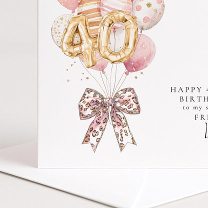Personalised 40th Birthday Card | Custom Name Friend Birthday Greeting Card