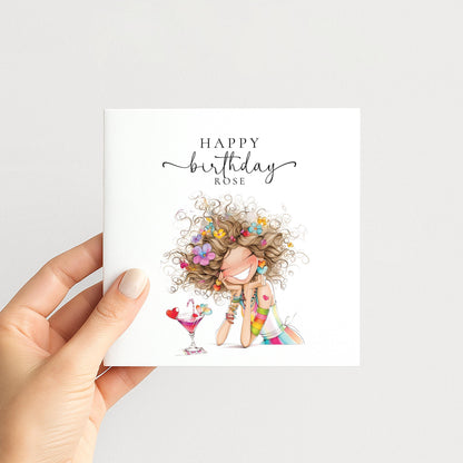 Personalised Birthday Card - Colourful Keepsake For Her
