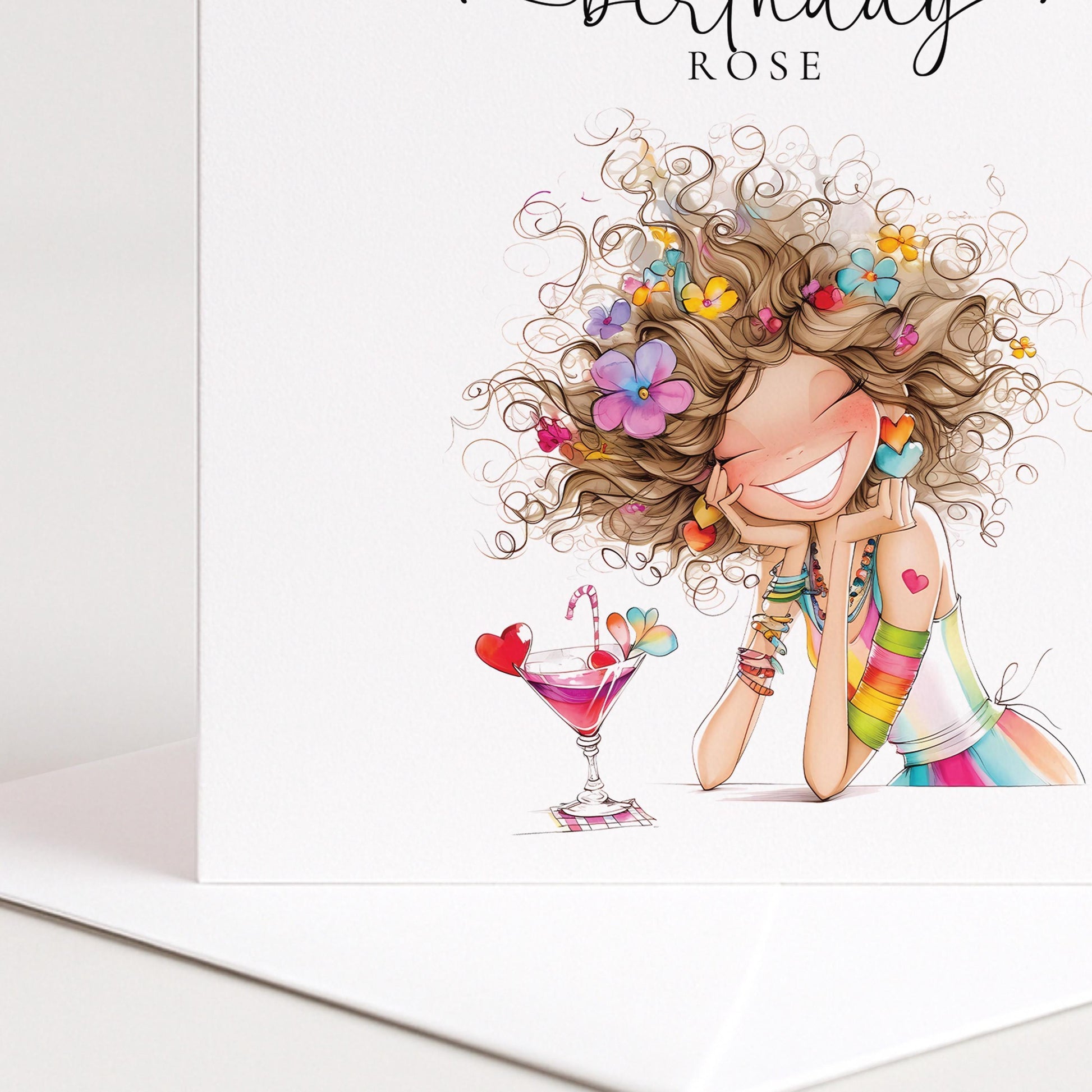 Personalised Birthday Card - Colourful Keepsake For Her