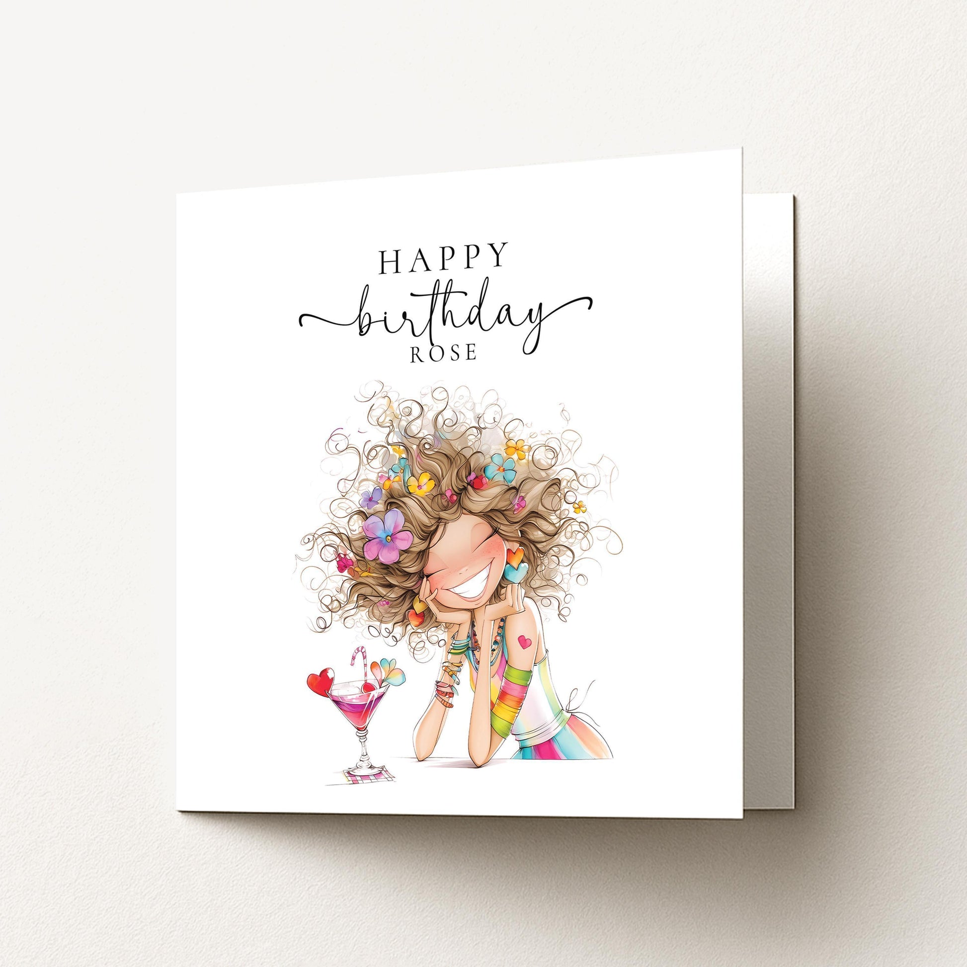 Personalised Birthday Card - Colourful Keepsake For Her