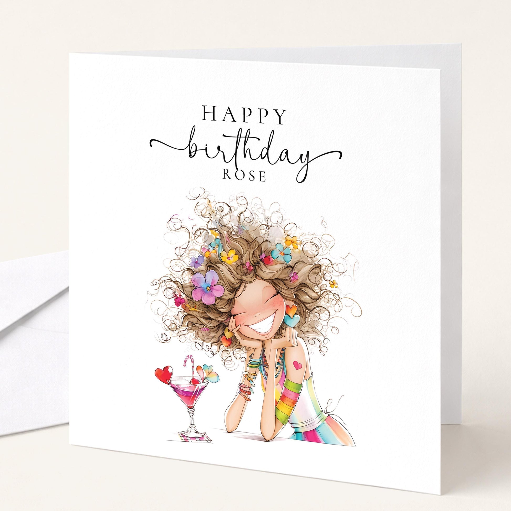 Personalised Birthday Card - Colourful Keepsake For Her