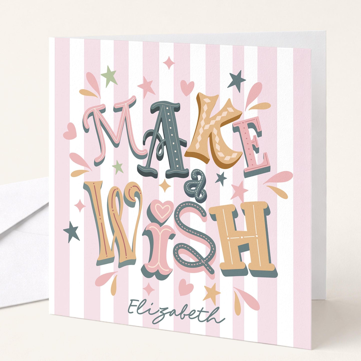 Personalised Birthday Card – Make A Wish Custom Name Card With Matte Finish