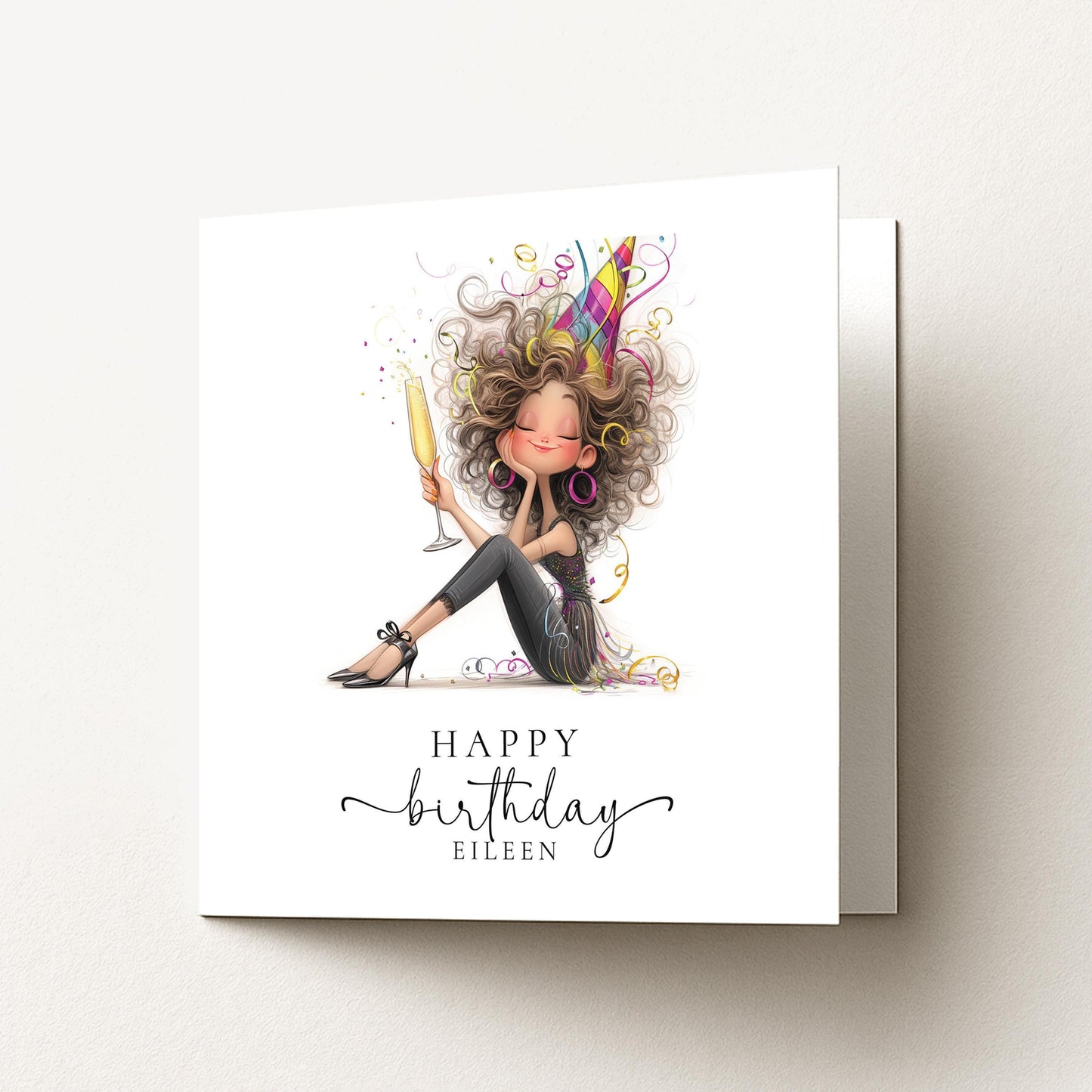 Personalised Birthday Card - Stylish Party Girl