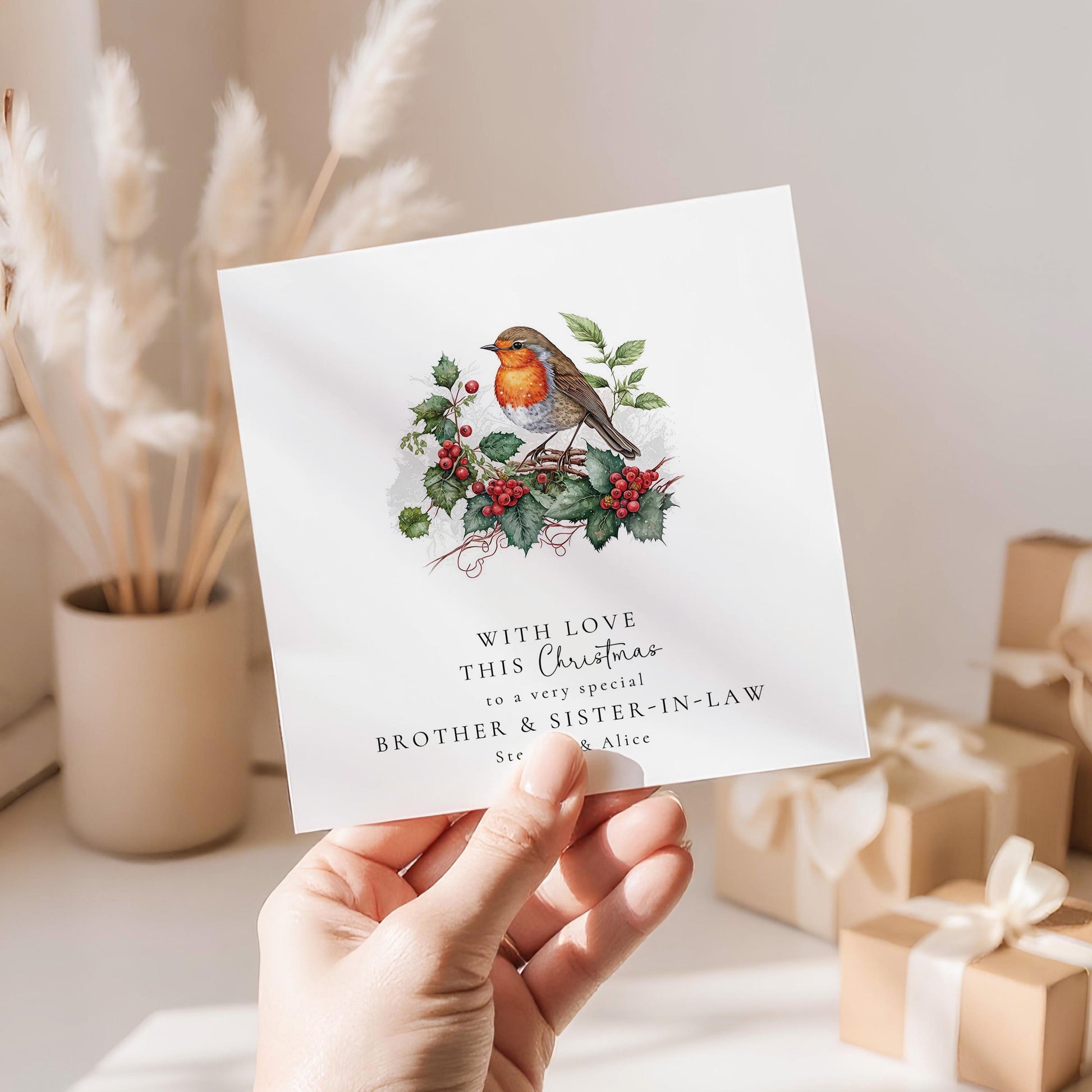 Personalised Christmas Card – Classic Brother & Sister In Law Holiday Keepsake