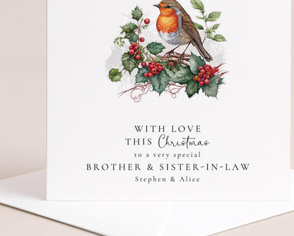Personalised Christmas Card – Classic Brother & Sister In Law Holiday Keepsake
