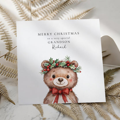 Personalised Christmas Card for Grandson