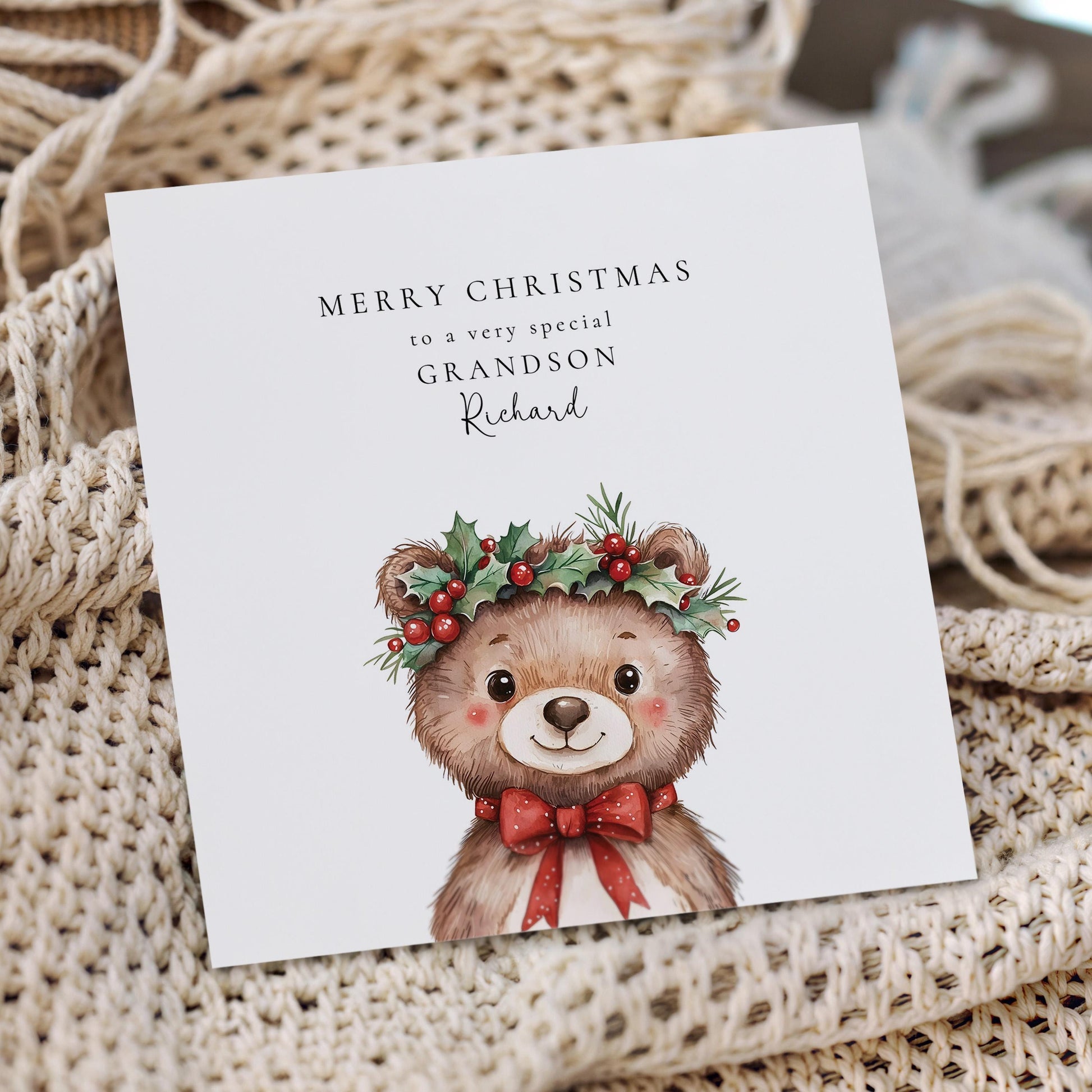 Personalised Christmas Card for Grandson