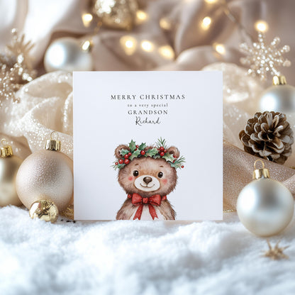 Personalised Christmas Card for Grandson