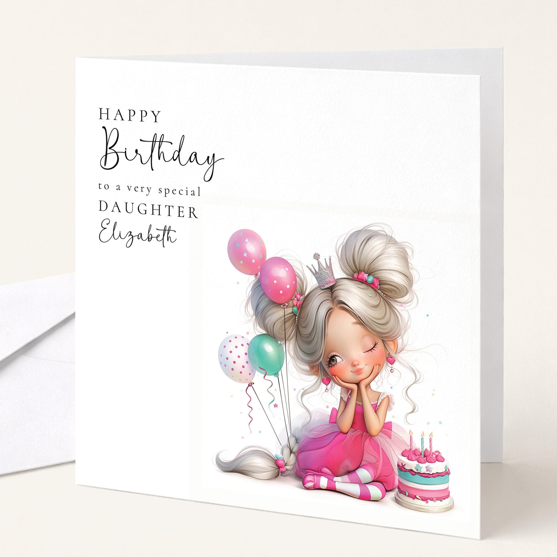 Personalised Daughter Birthday Card Blonde Tween
