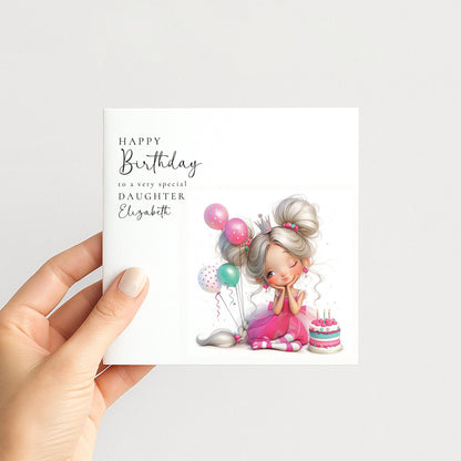 Personalised Daughter Birthday Card Blonde Tween