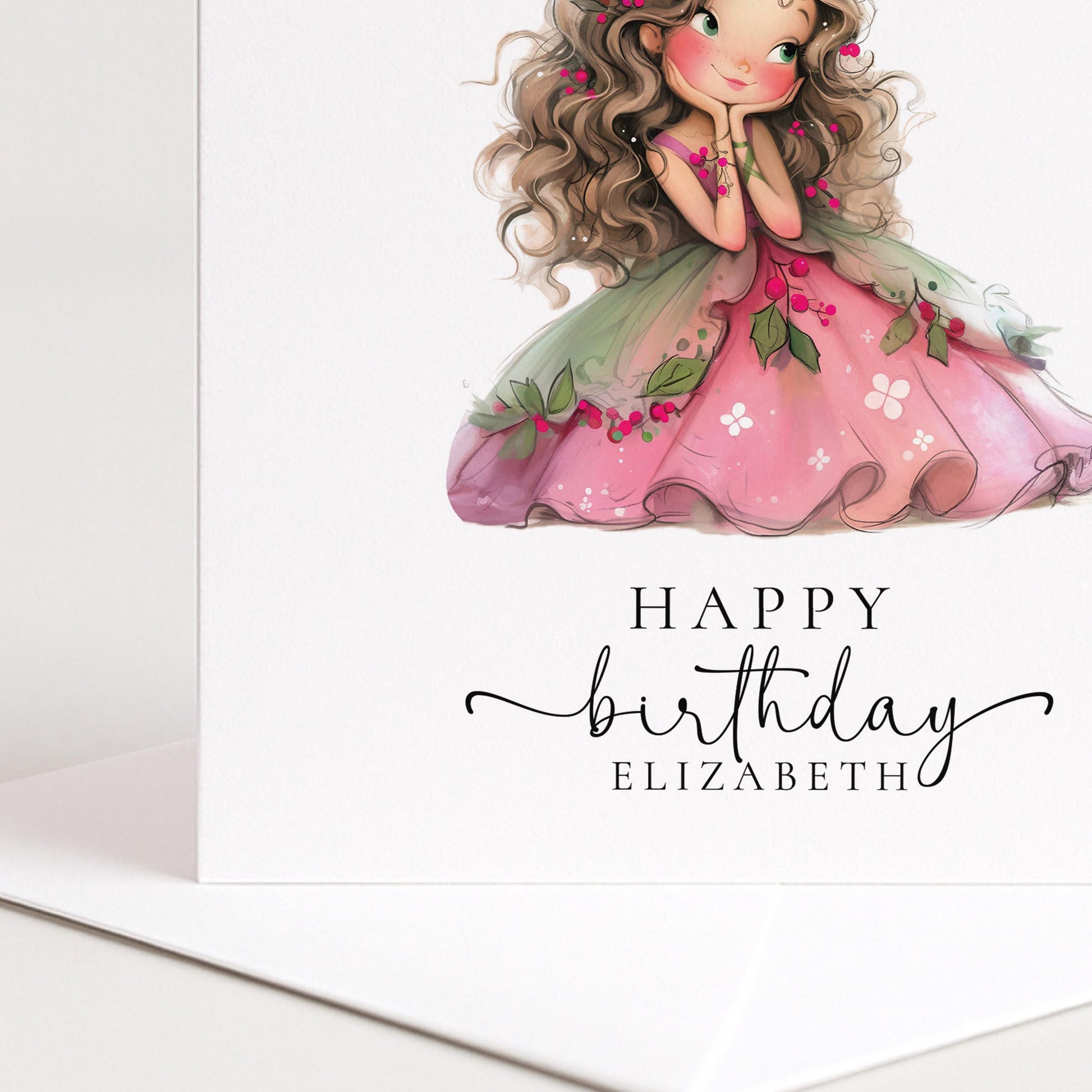 Personalised Fairy Birthday Card – Custom Name Woodland Fairy Keepsake