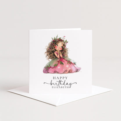 Personalised Fairy Birthday Card – Custom Name Woodland Fairy Keepsake
