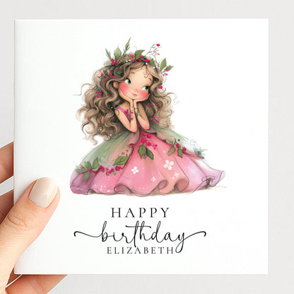Personalised Fairy Birthday Card – Custom Name Woodland Fairy Keepsake