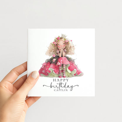 Personalised Fairy Birthday Card for Girl