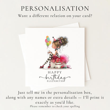 Personalised Girl Birthday Card