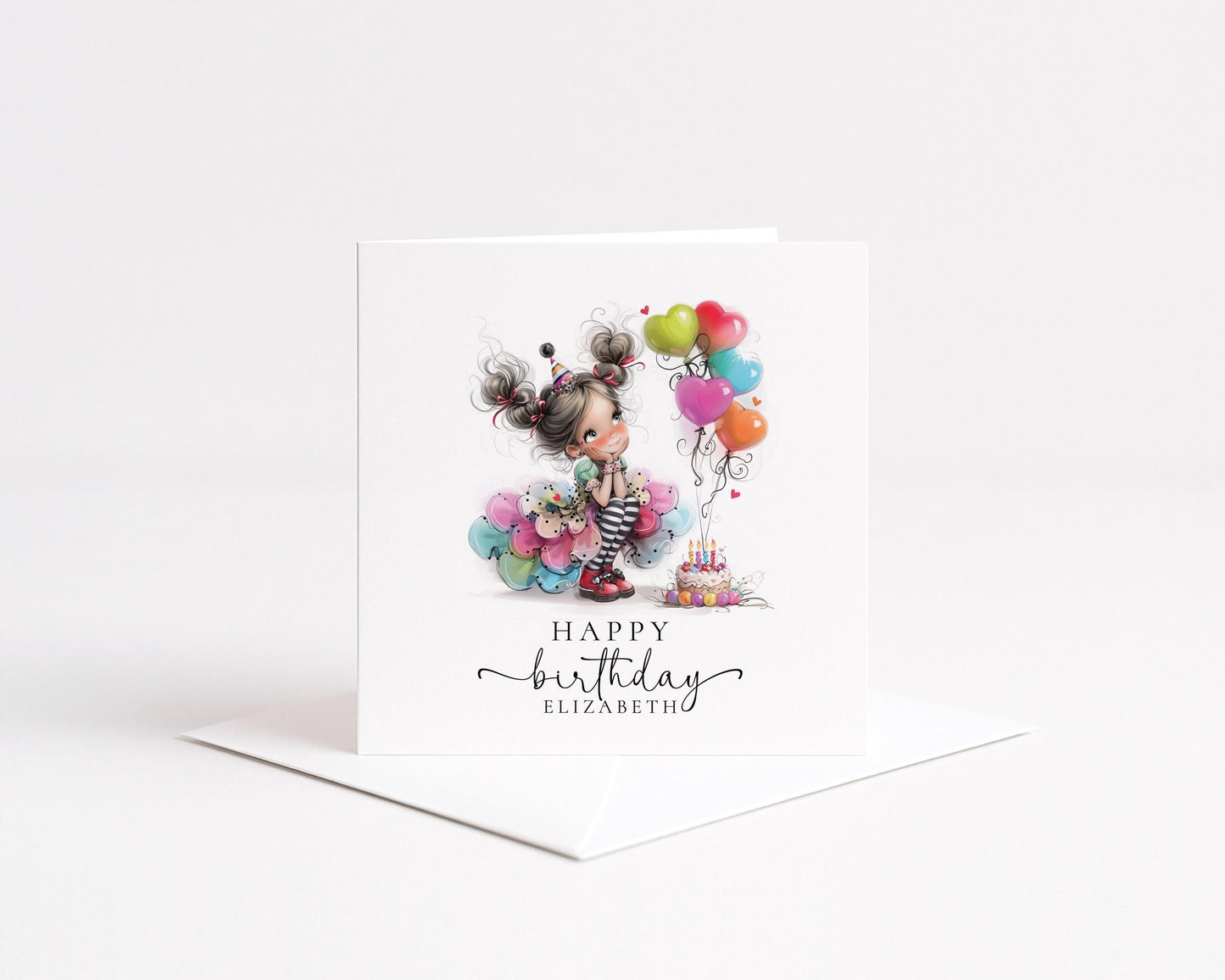 Personalised Girl Birthday Card – Cute Keepsake With Matte Finish & Custom Name