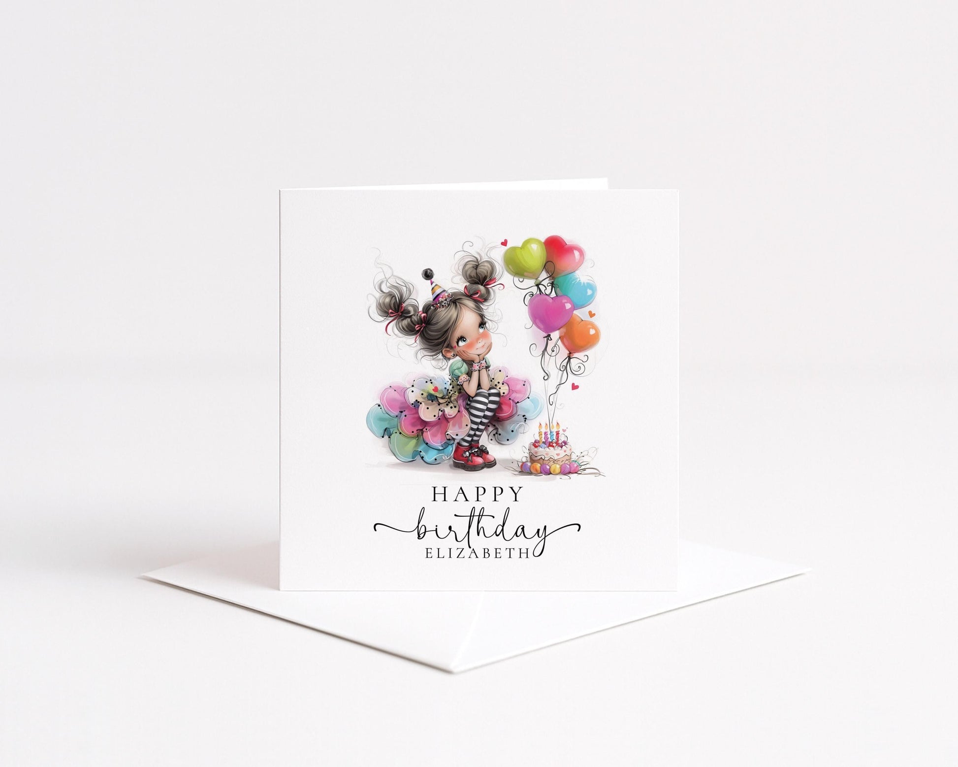 Personalised Girl Birthday Card – Cute Keepsake With Matte Finish & Custom Name