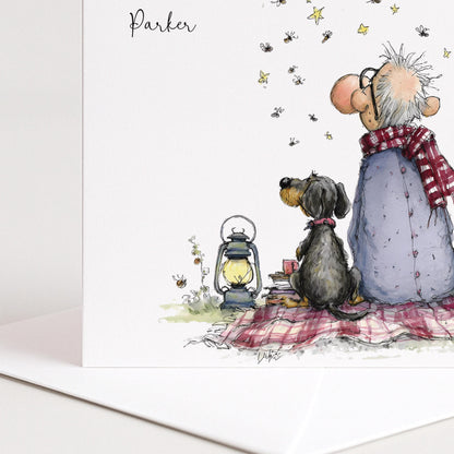 Personalised Grandad Birthday Card Man and Dog