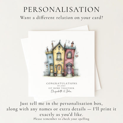 Personalised New Home Card – Colourful House Illustration | Matte Finish Card