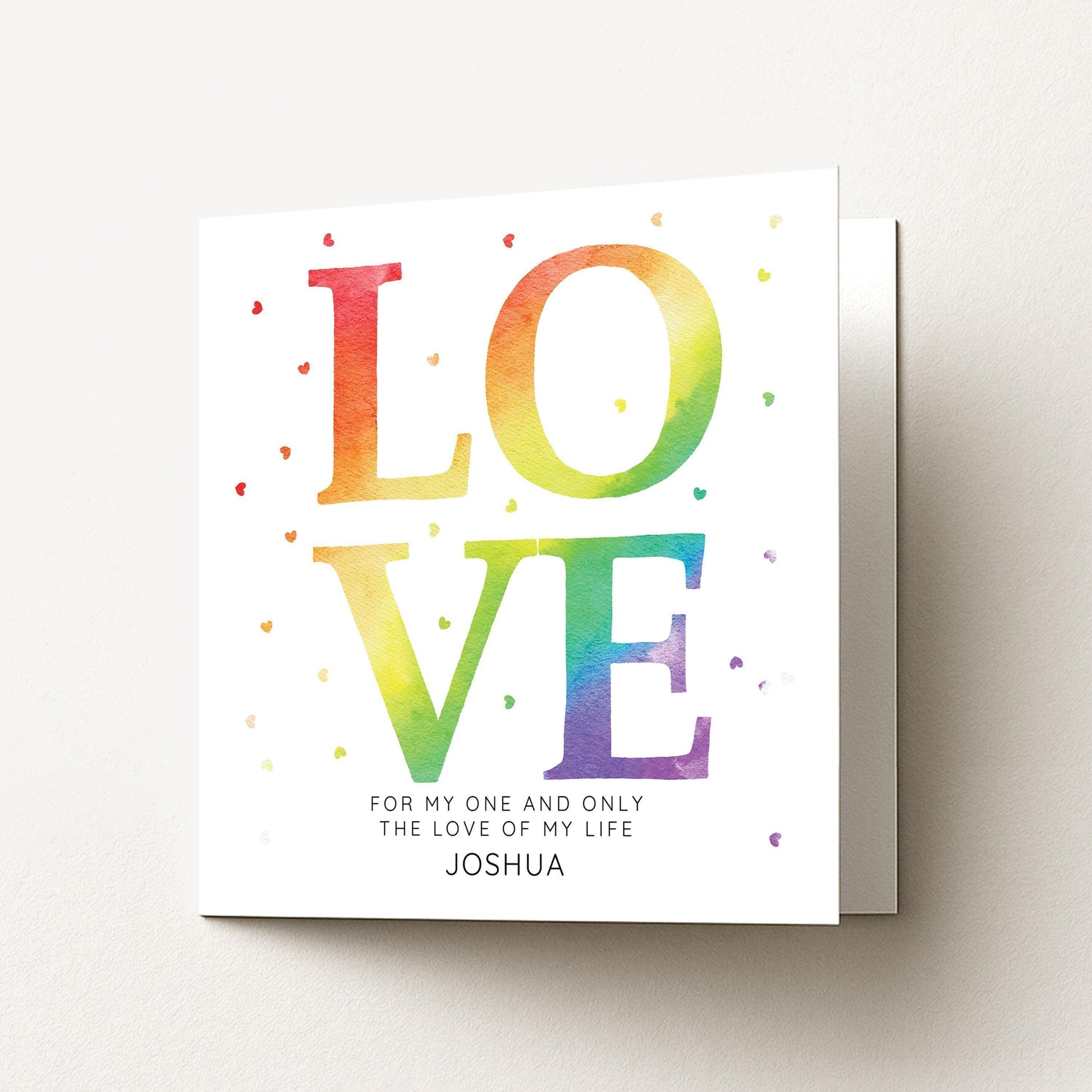 Personalised Rainbow Card - Colourful Love Card With Custom Name & Premium Matte Finish