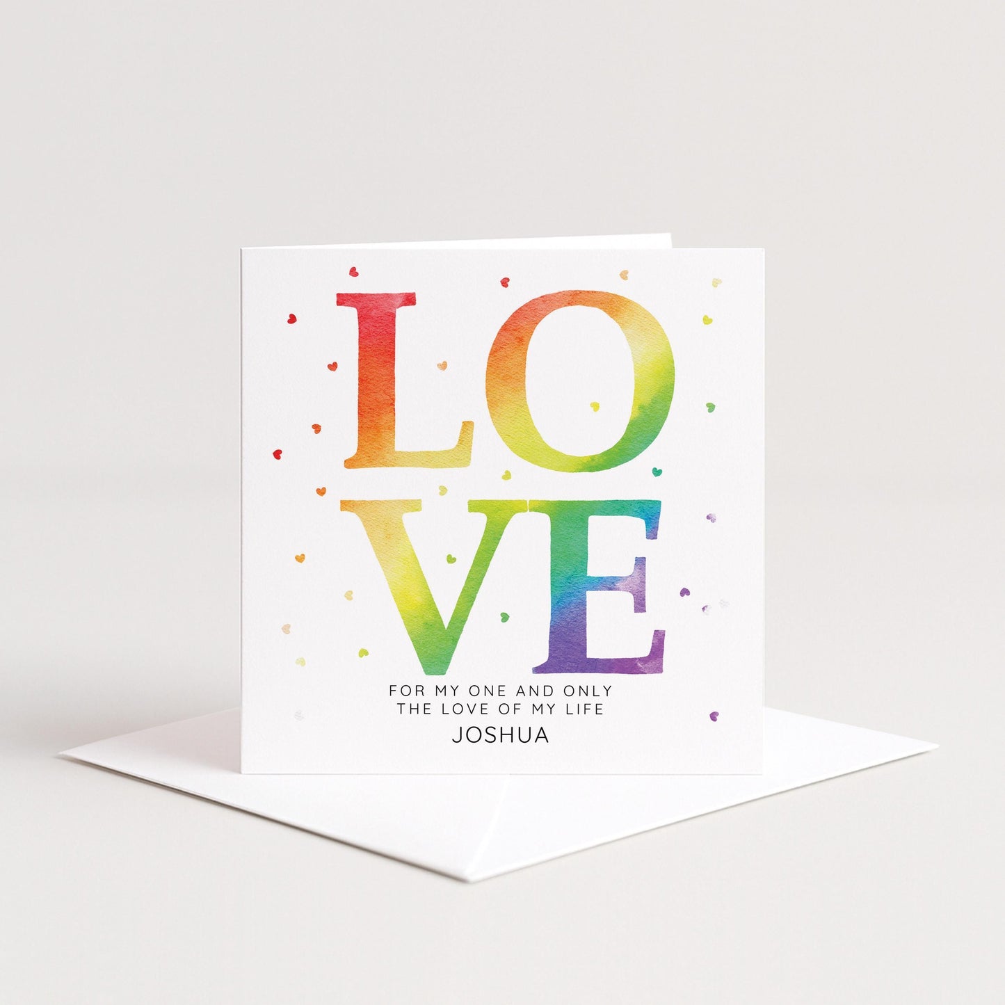 Personalised Rainbow Card - Colourful Love Card With Custom Name & Premium Matte Finish