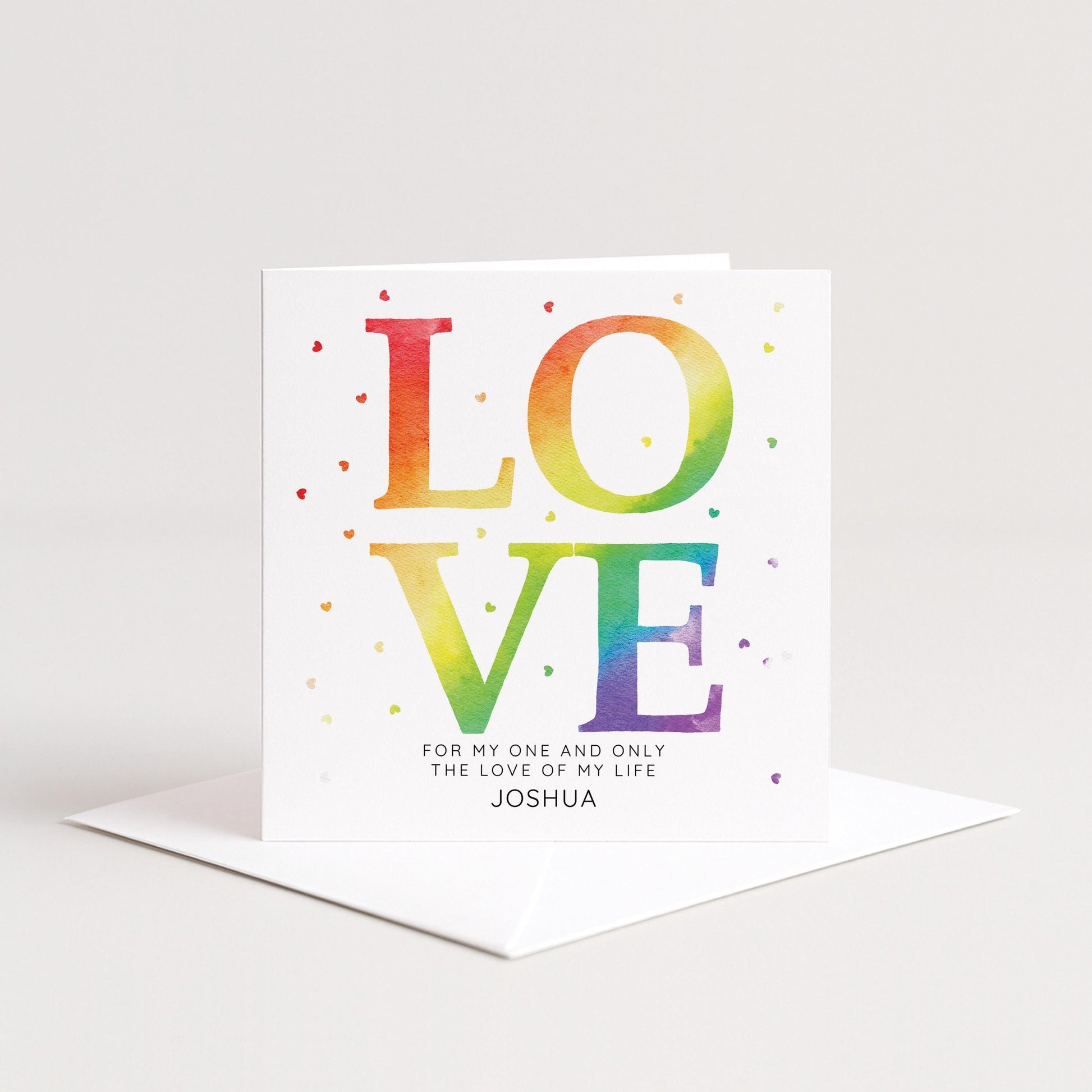 Personalised Rainbow Card - Colourful Love Card With Custom Name & Premium Matte Finish