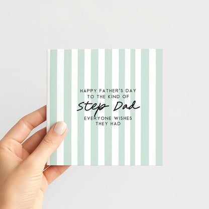 Personalised Step Dad Card - Modern Fathers Day Card With Stripe Design
