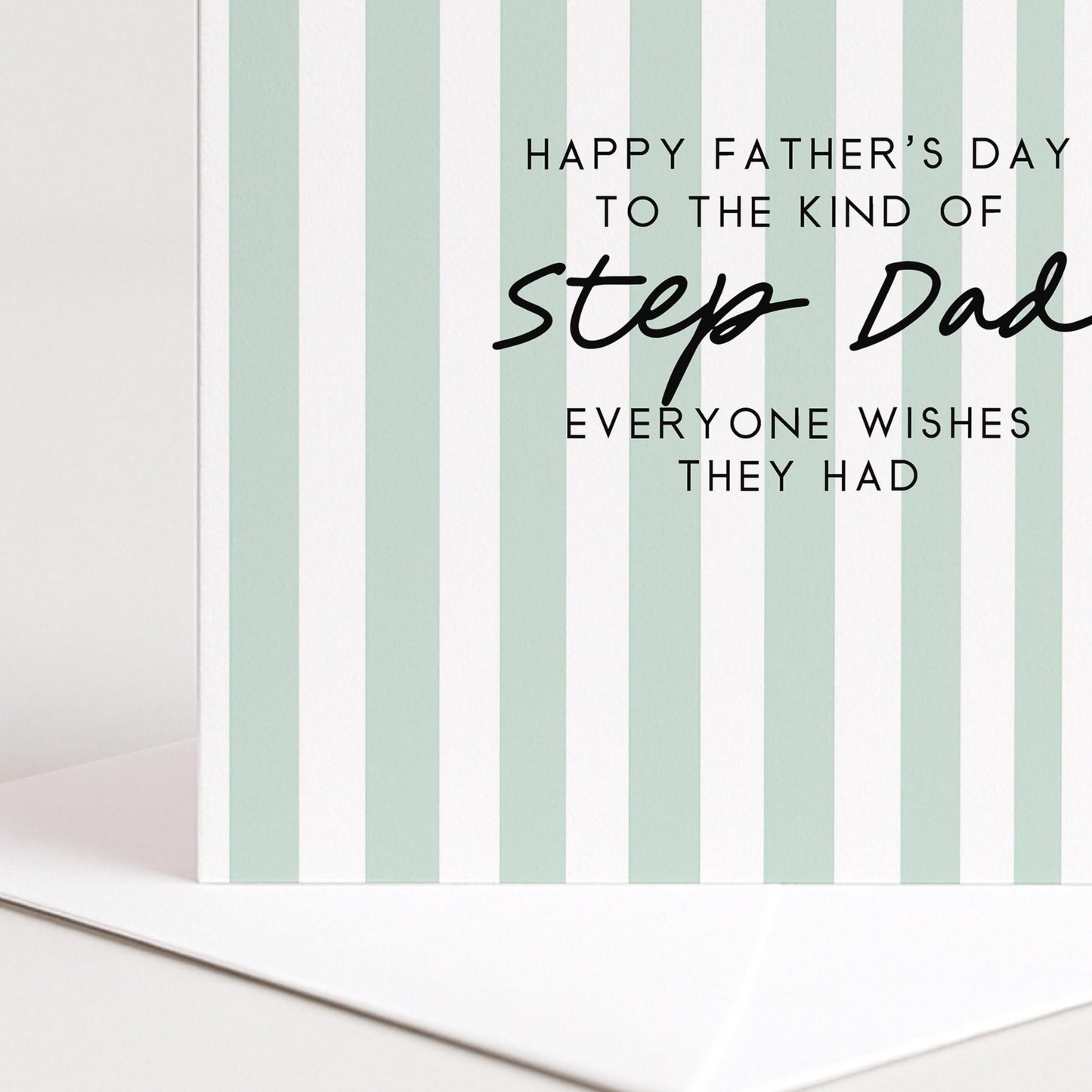 Personalised Step Dad Card - Modern Fathers Day Card With Stripe Design