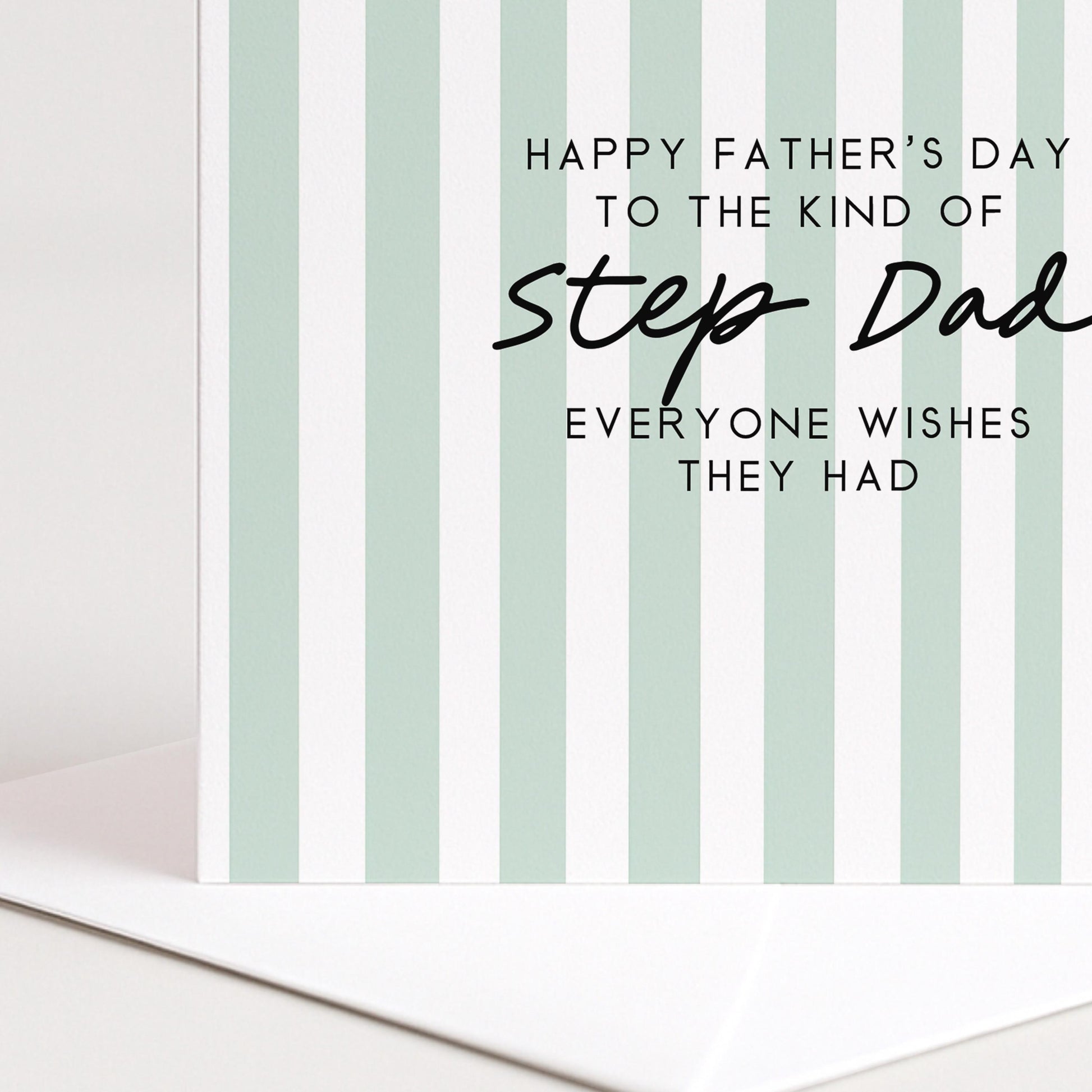Personalised Step Dad Card - Modern Fathers Day Card With Stripe Design
