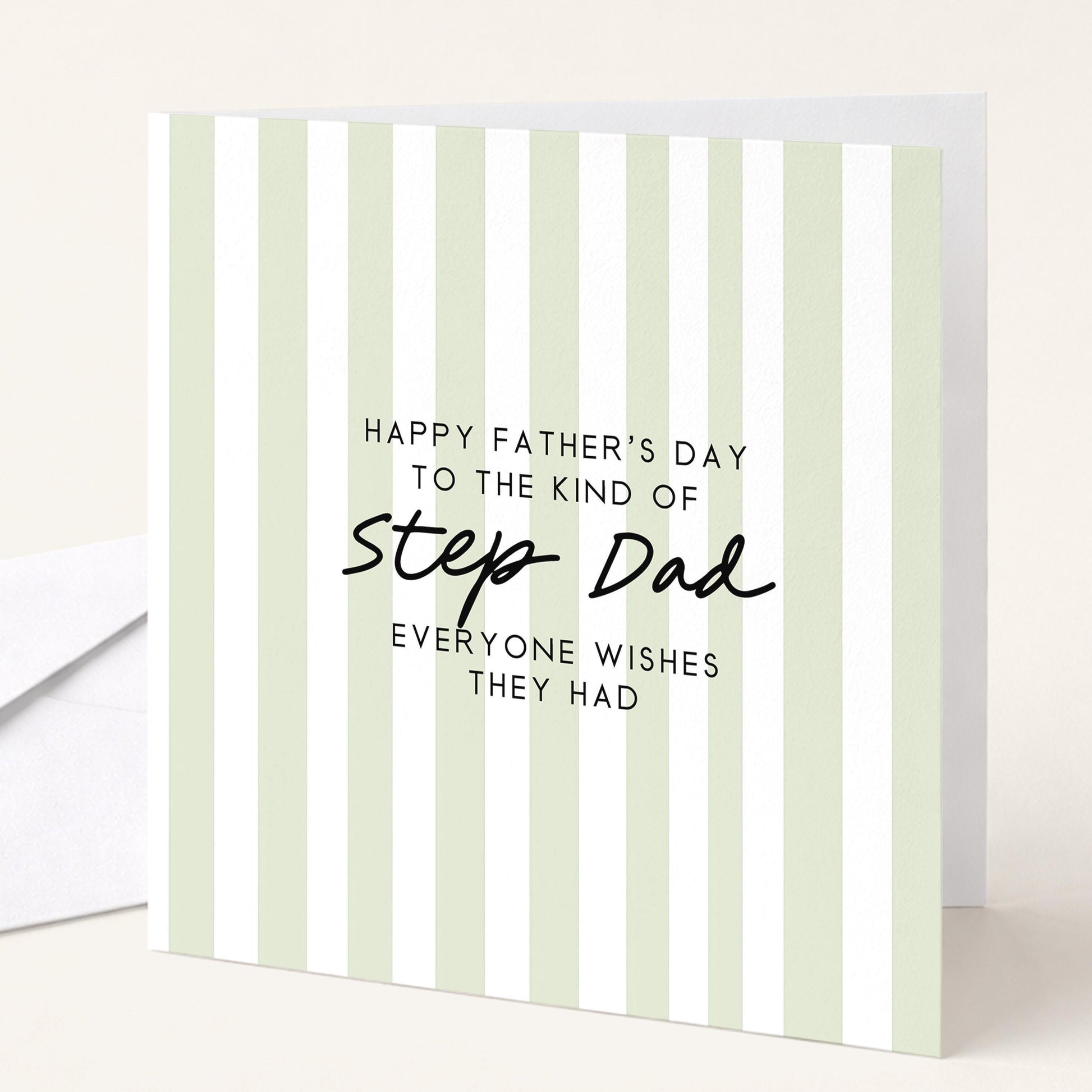 Personalised Step Dad Card - Modern Fathers Day Card With Stripe Design