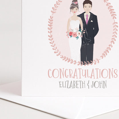 Personalised Wedding Card – Custom Bride and Groom Congratulations Keepsake