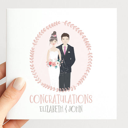 Personalised Wedding Card – Custom Bride and Groom Congratulations Keepsake