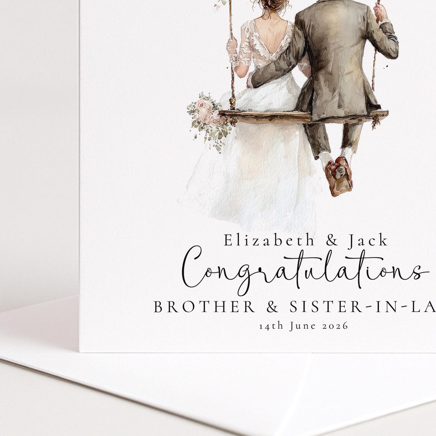 Personalised Wedding Card – Elegant Brother and Sister-in-Law Congratulations Keepsake