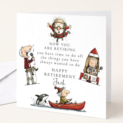 Retirement Card Man - Personalised Funny Retirement Greeting Card With Matte Finish