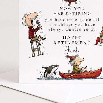 Retirement Card Man - Personalised Funny Retirement Greeting Card With Matte Finish