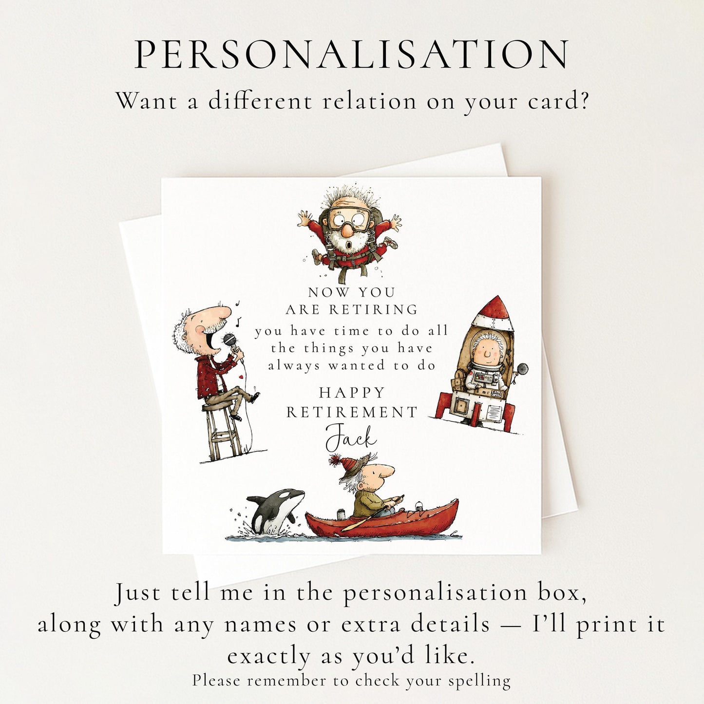 Retirement Card Man - Personalised Funny Retirement Greeting Card With Matte Finish