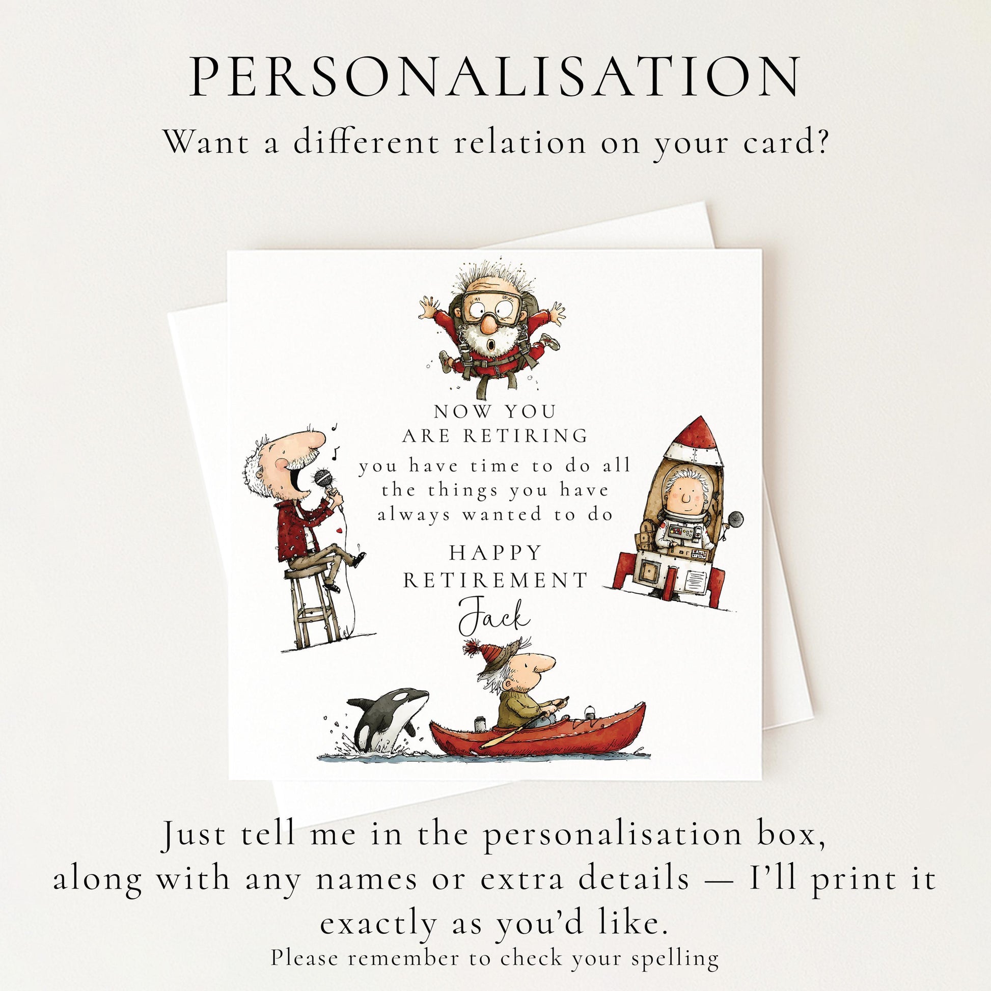 Retirement Card Man - Personalised Funny Retirement Greeting Card With Matte Finish
