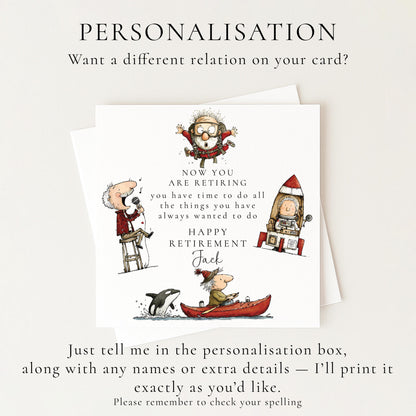 Retirement Card Man - Personalised Funny Retirement Greeting Card With Matte Finish